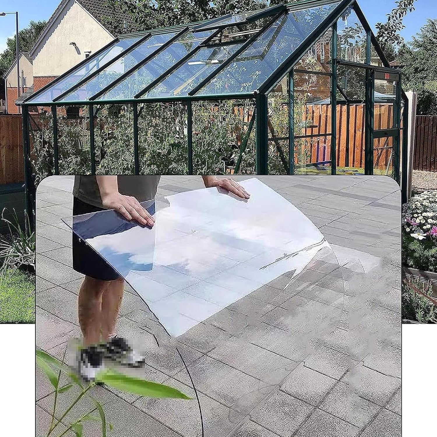 Polycarbonate Panel Roofing Sheets,Clear Acrylic Plastic Sheet,Outdoor Awning Shelter,UV Protection Rainproof Roof Cover,Roof Cladding,Greenhouse Shed Canopy,Easy to Cut (3.3 x 6.6ft)