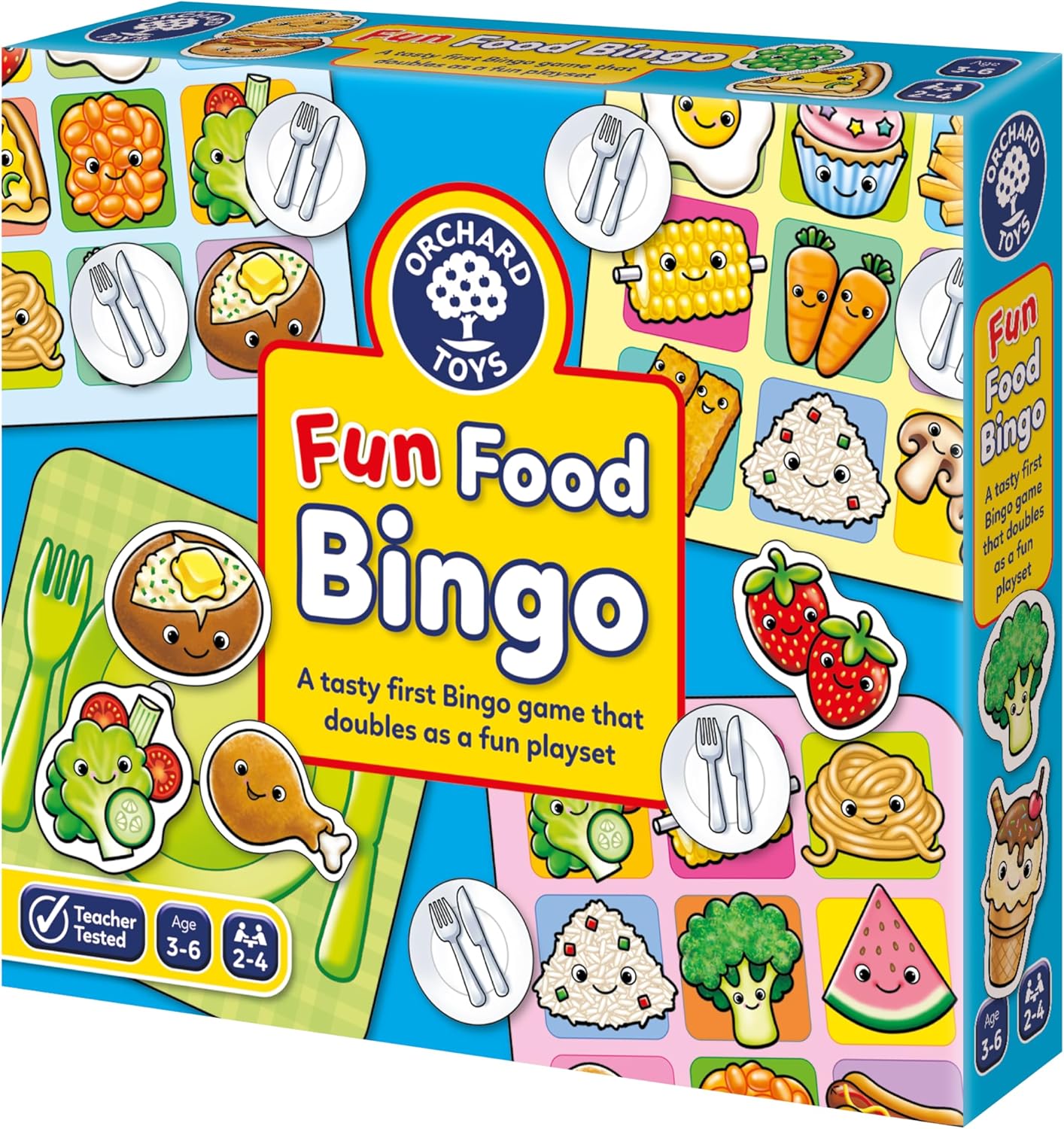 ORCHARD TOYS Fun Food Bingo, Educational and Fun Matching Game, Ideal For Kids Age 3-6