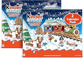 Kinder Chocolate Countdown Calendar, 2 Pack, Individually Wrapped Chocolate Candy, 2024 Advent Calendar, 24 Pieces Each, 8.8 Oz Total