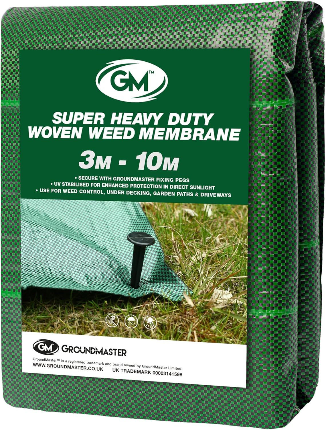 GroundMaster Commercial Grade Super Heavy Duty Weed Membrane 125gsm - Garden Weed Control Fabric & Barrier - Weed Suppressant Membrane for Gravel, Driveways, Paths, Decking & Landscaping (3m x 10m)