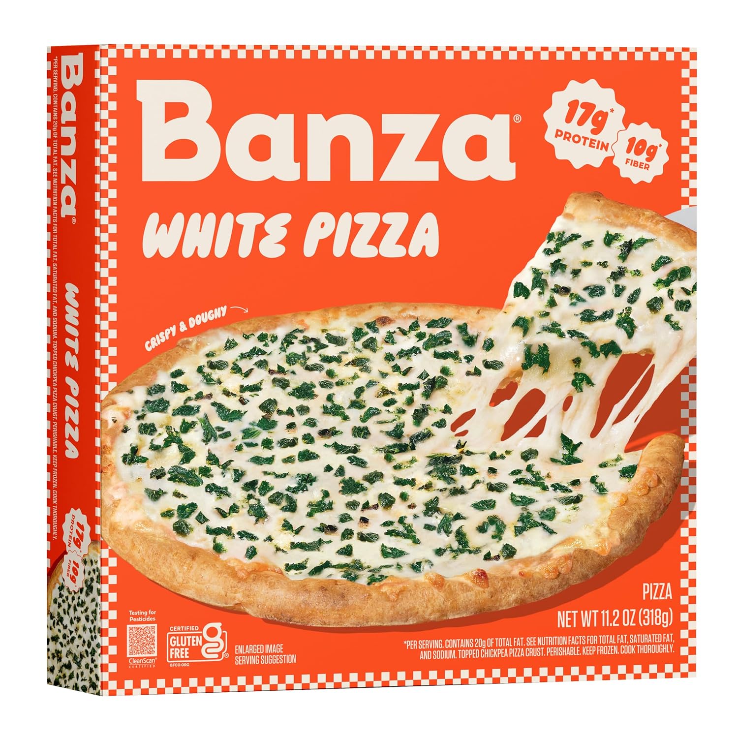 Banza White Pizza from Chickpeas - High Protein, Gluten Free, Frozen Pizza 13oz