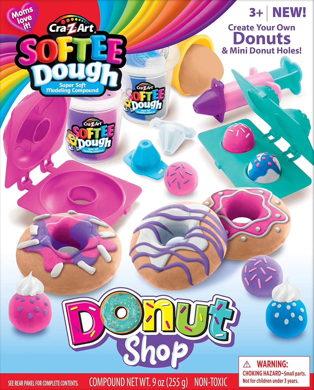 Cra-Z-Art Softee Dough Donut Shop Playset, Modeling Dough Play Toy for Kids Ages 3 Years and Up