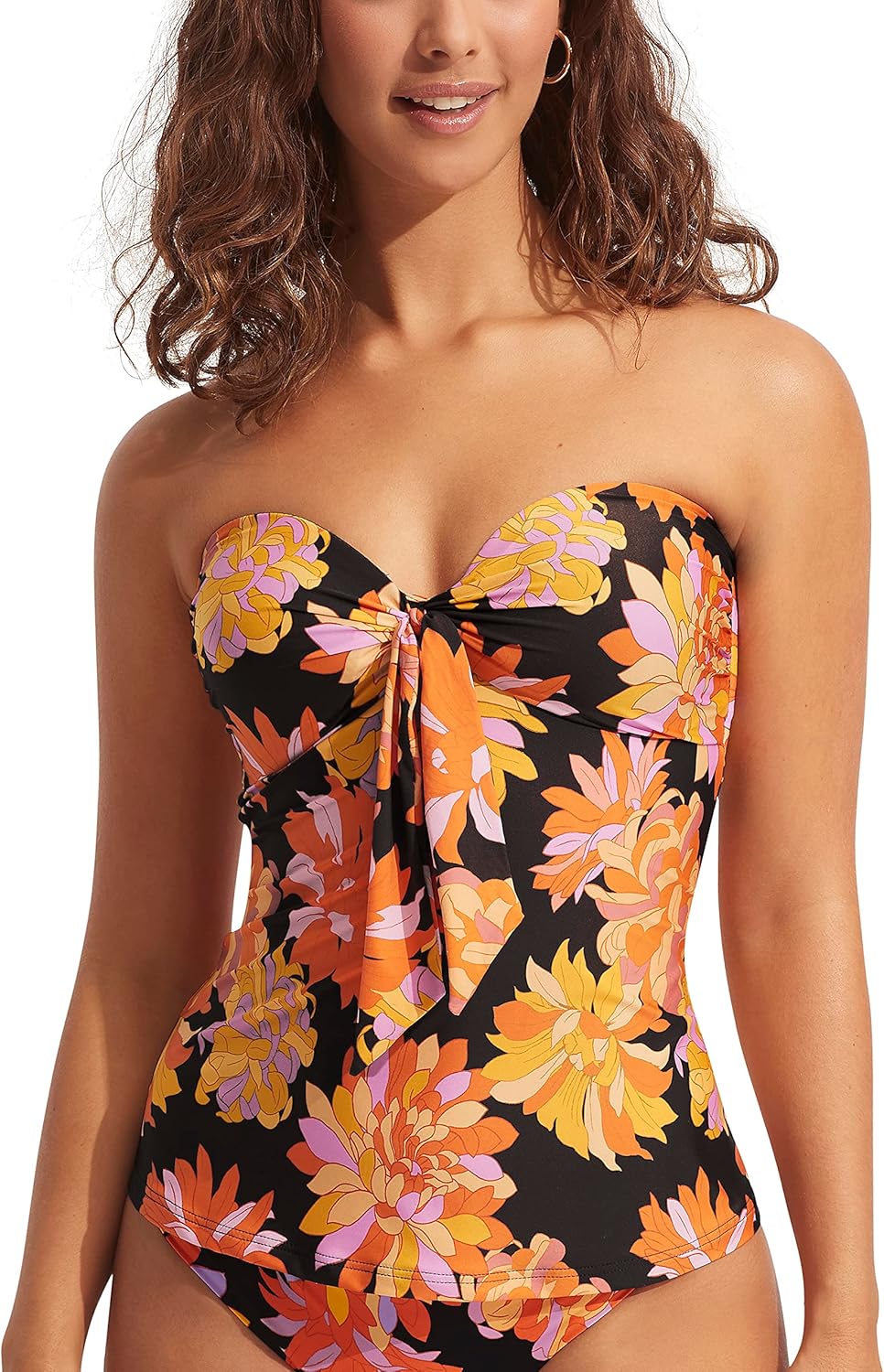 Seafolly Women's Twist Front Bandeau Tankini Top Swimsuit