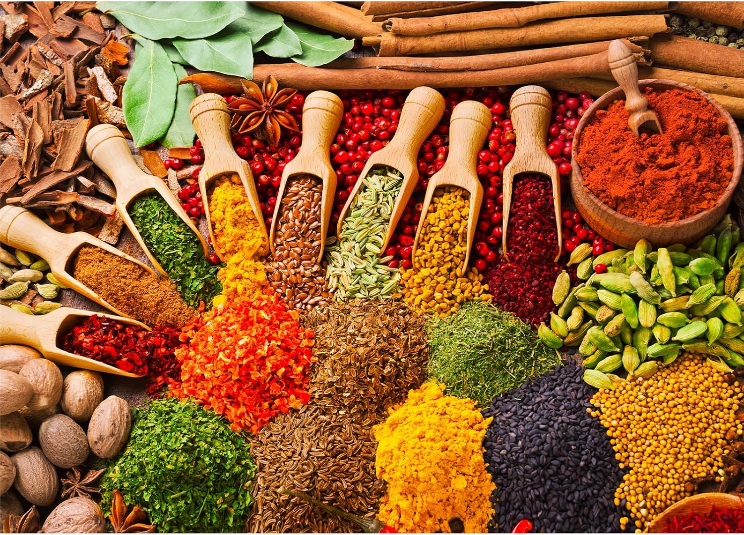HUADADA Jigsaw puzzles for adults 1000 piece jigsaw puzzles for adults Challenging Game （colorful spices and anise 70cmx50cm） (GSDZ0107-10)