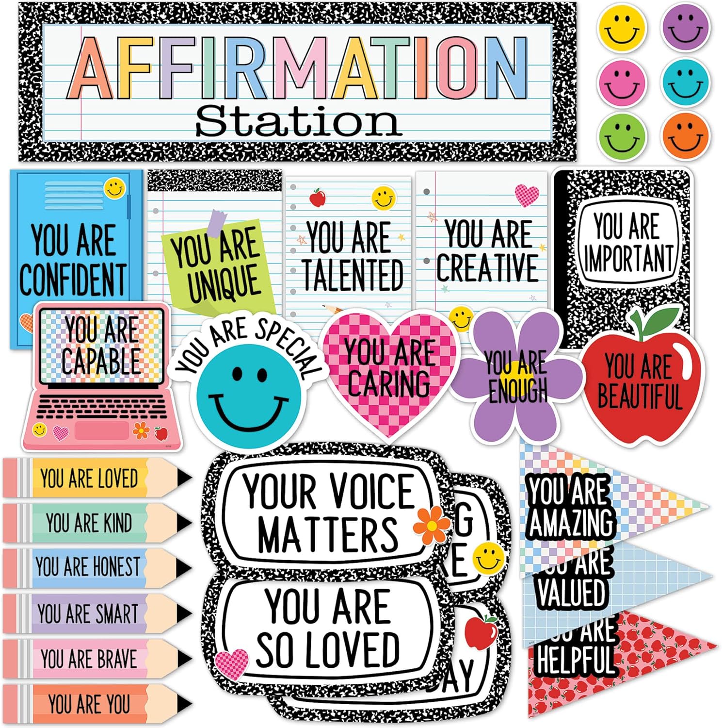 Teacher Created Resources Cool for School Positive Affirmations Mini Bulletin Board (TCR9305)