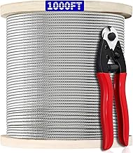 1000FT 1/8" T316 Stainless Steel Cable, Wire Rope Aircraft Cable for Deck Cable Railing Kit, 7 x 7 Strands Construction,DIY Balustrades, Come with a Cutter…