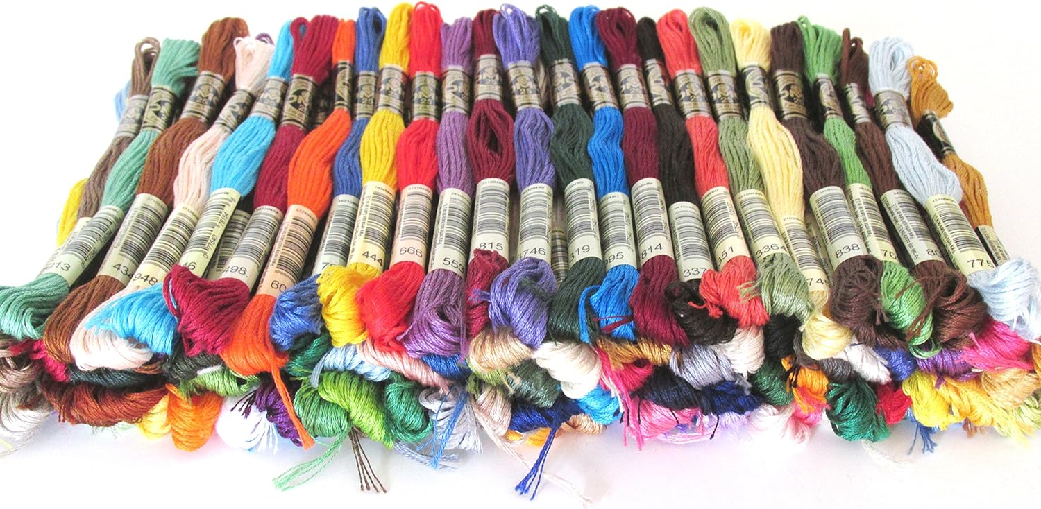 DMC Embroidery Floss Assortment 100 Colors. Genuine Made in France