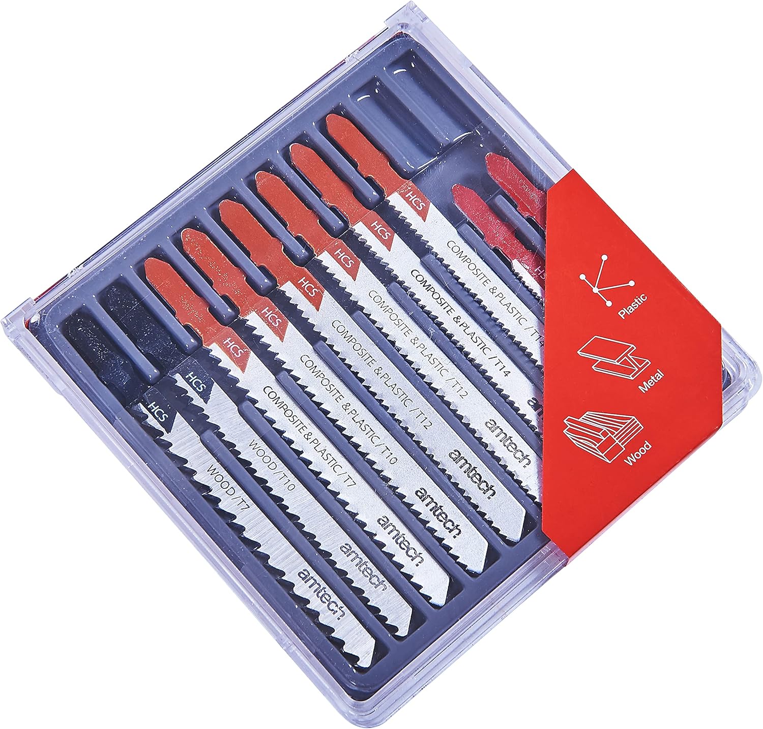 Amtech M1850 10 Piece mixed jigsaw blades with T-slot fitting