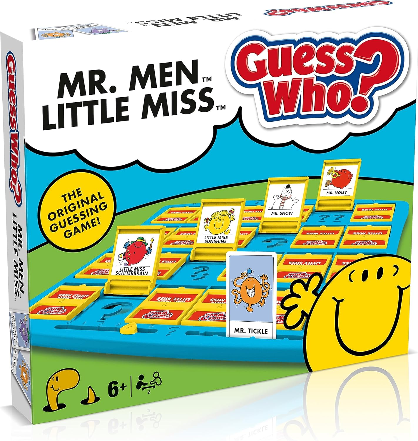Winning Moves Mr Men and Little Miss Guess Who? Board Game, Play with Mr Grumpy, Mr Funny, Mrs Happy and Mr Sad to guess your opponents character, makes a great gift for ages 6 plus