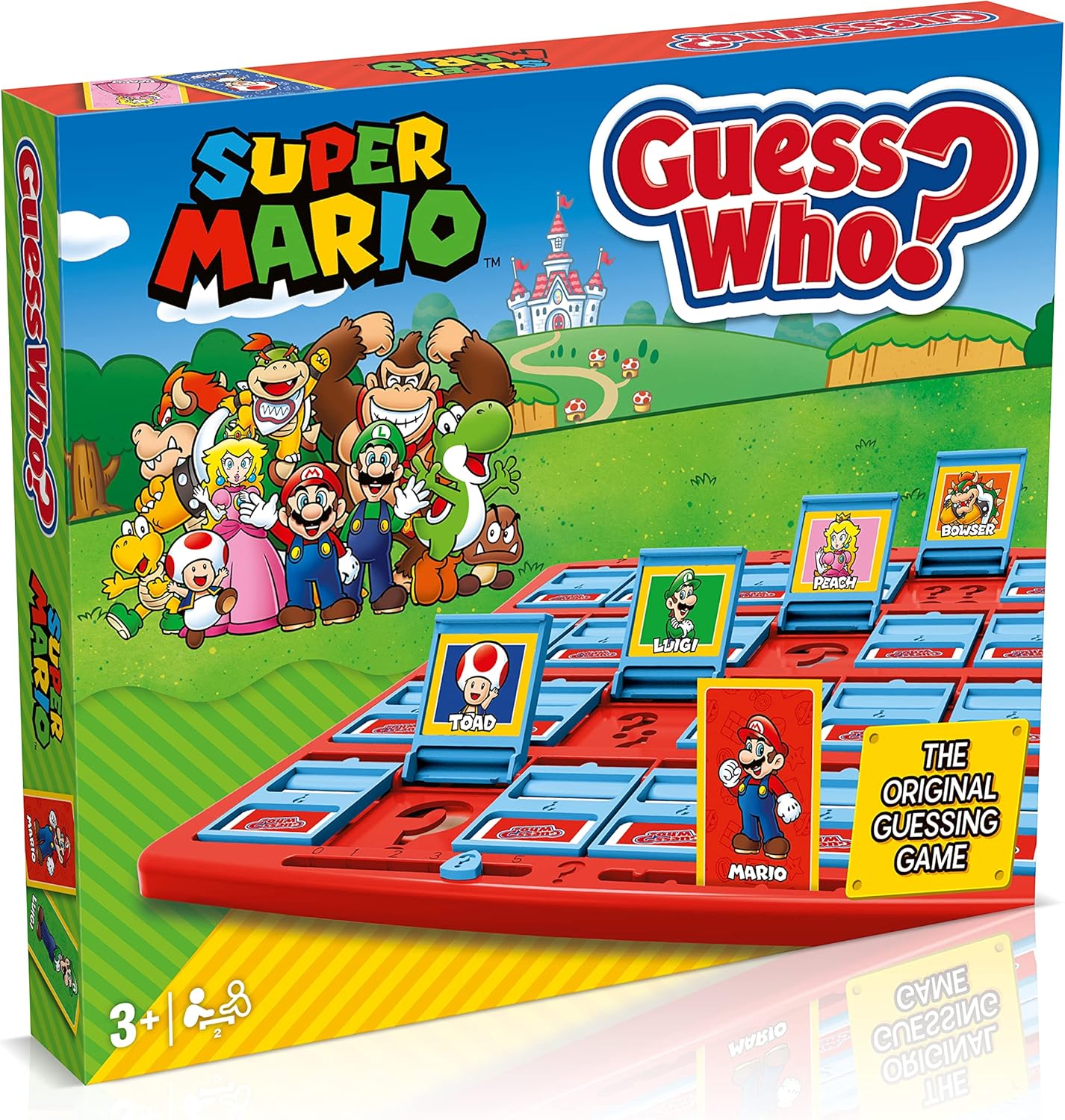 Winning Moves Super Mario Guess Who? Board Game, Play with Classic Nintendo Characters Including Mario, Luigi, Peach, Bowser, and Donkey Kong, 2 Players Makes a Great Gift for Ages 3 Plus