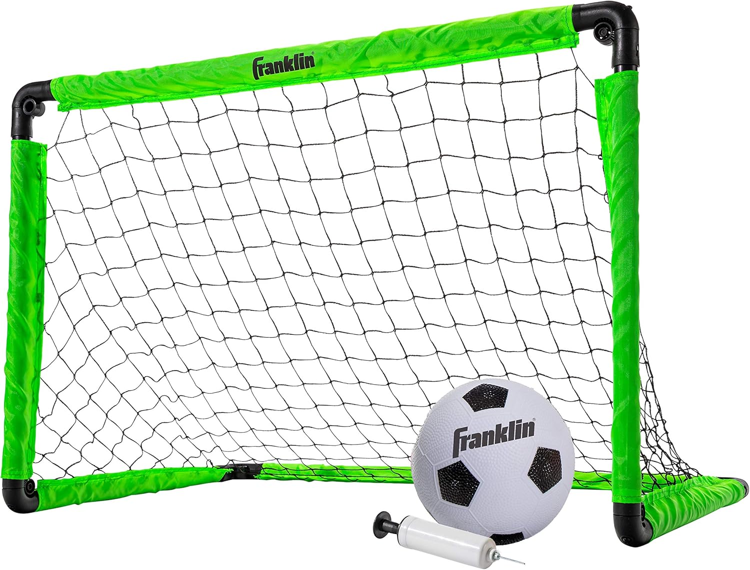 Franklin Sports Kids Mini Soccer Goal Set - Backyard + Indoor Mini Net and Ball Set with Pump - Portable Folding Youth Soccer Goal - Perfect Kids Toy - 36" x 24"