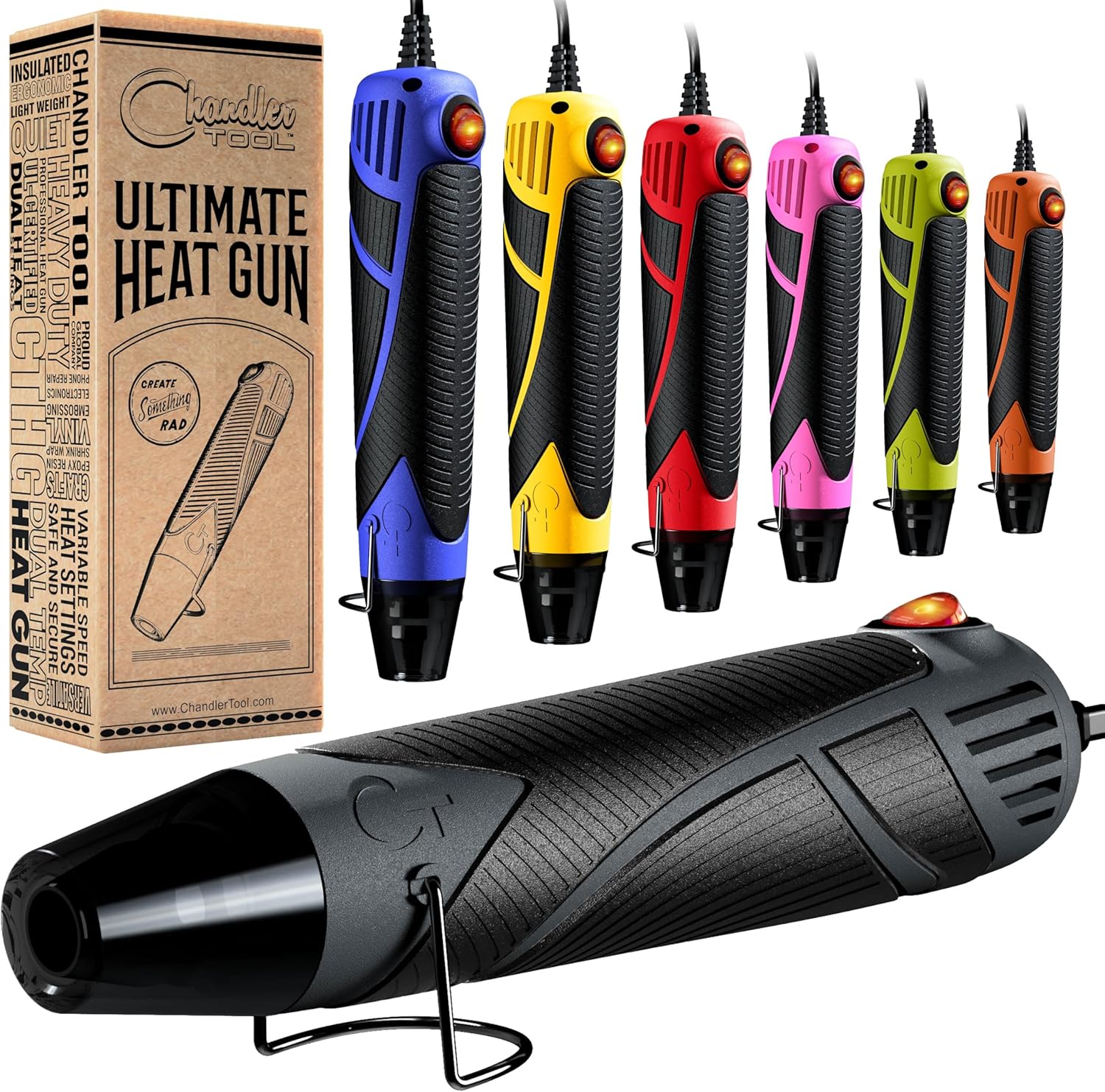 Heat Gun for Crafting, Mini Dual Temp Hot Air Gun Tool for Epoxy Resin, Shrink Wrapping, Vinyl Wrap, Embossing, Electronics, Candle Making, Sublimation, Phone Repair & DIY (Grey/Black)