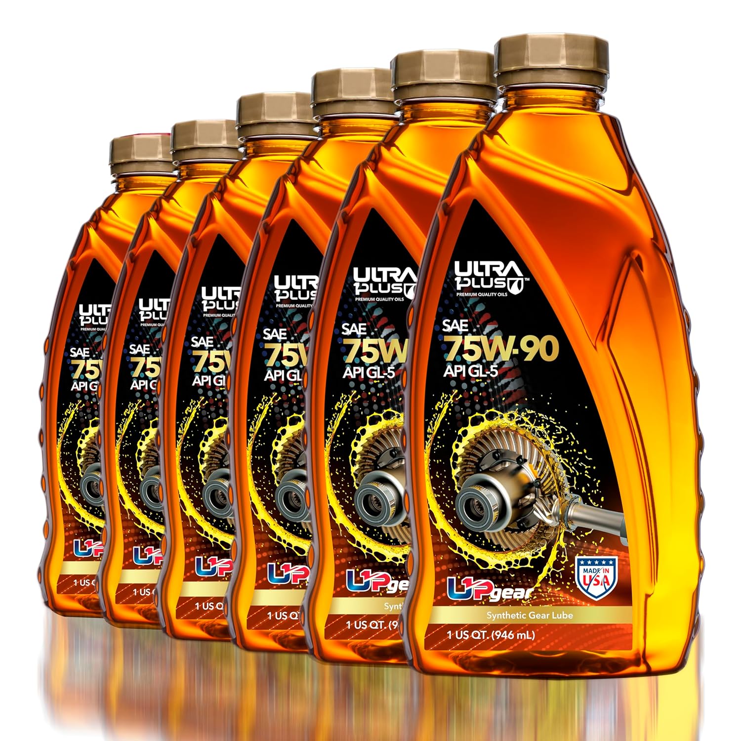 ULTRA 1PLUS SAE 75W-90 Synthetic Gear Oil API GL-5 - Transmission and Differential Fluid (6 QTS)