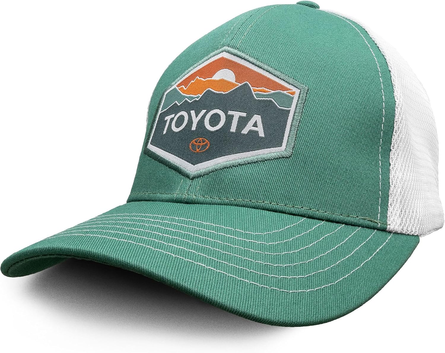 Tee Luv Toyota Car Emblem Mesh Back Baseball Hat (Turquoise/White)
