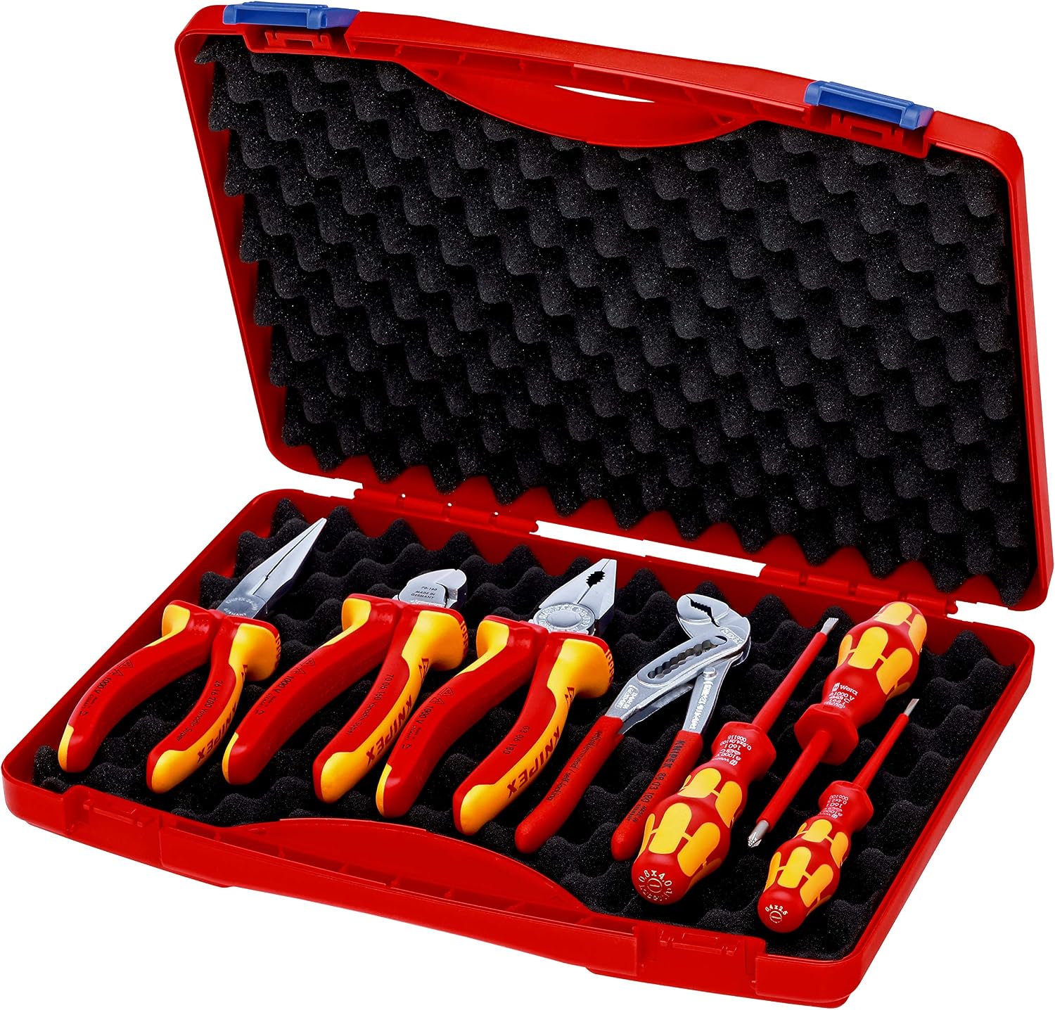 KNIPEX Tool Box Red Electric Set 2 7 Parts 275 mm, 00 21 15