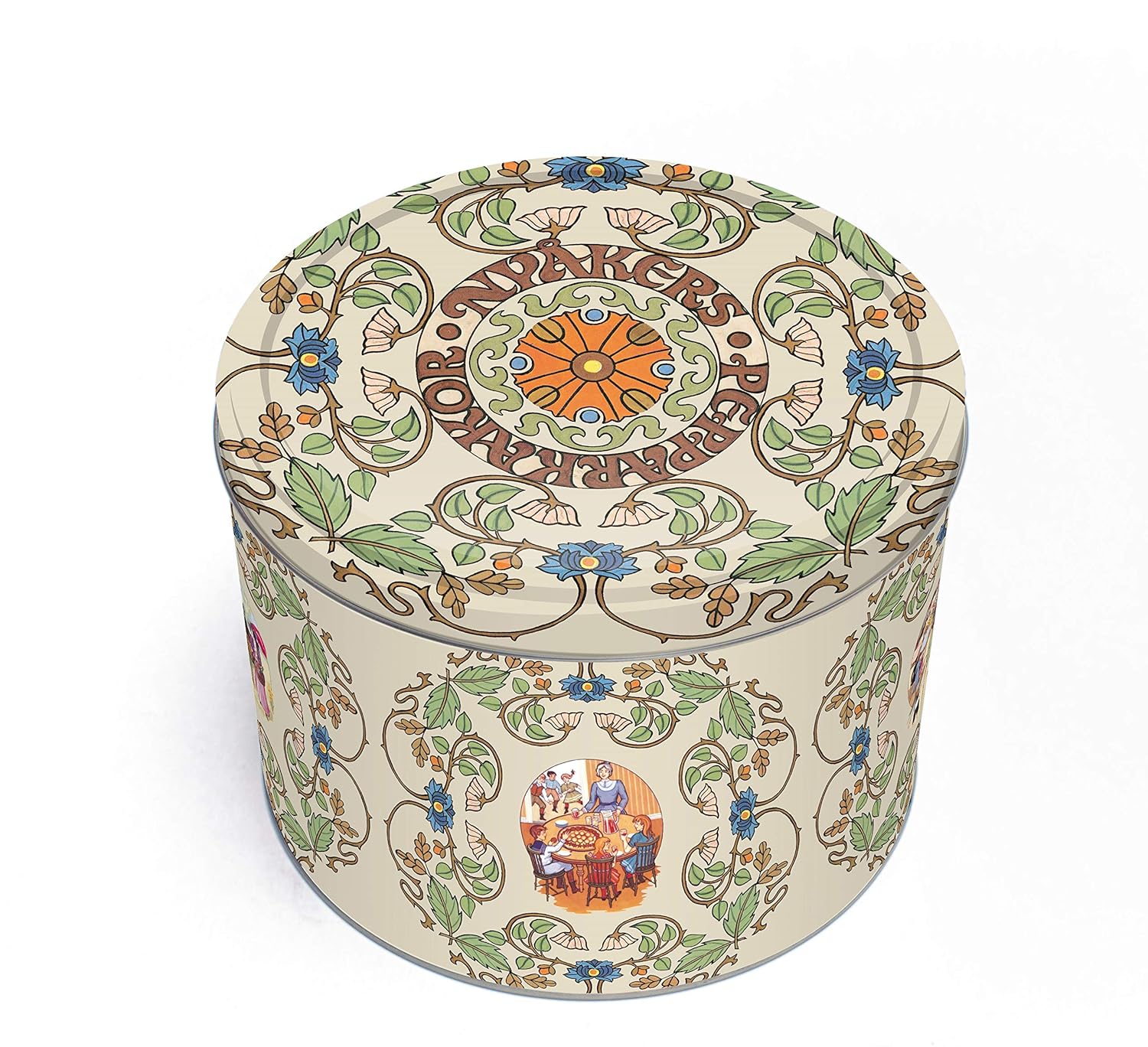 Nyakers Swedish Original Ginger Snaps Cookies 26.4 Oz. Gingersnaps in Botanical Mail Safe Tin - Gifts for Christmas, Birthday, or Holiday