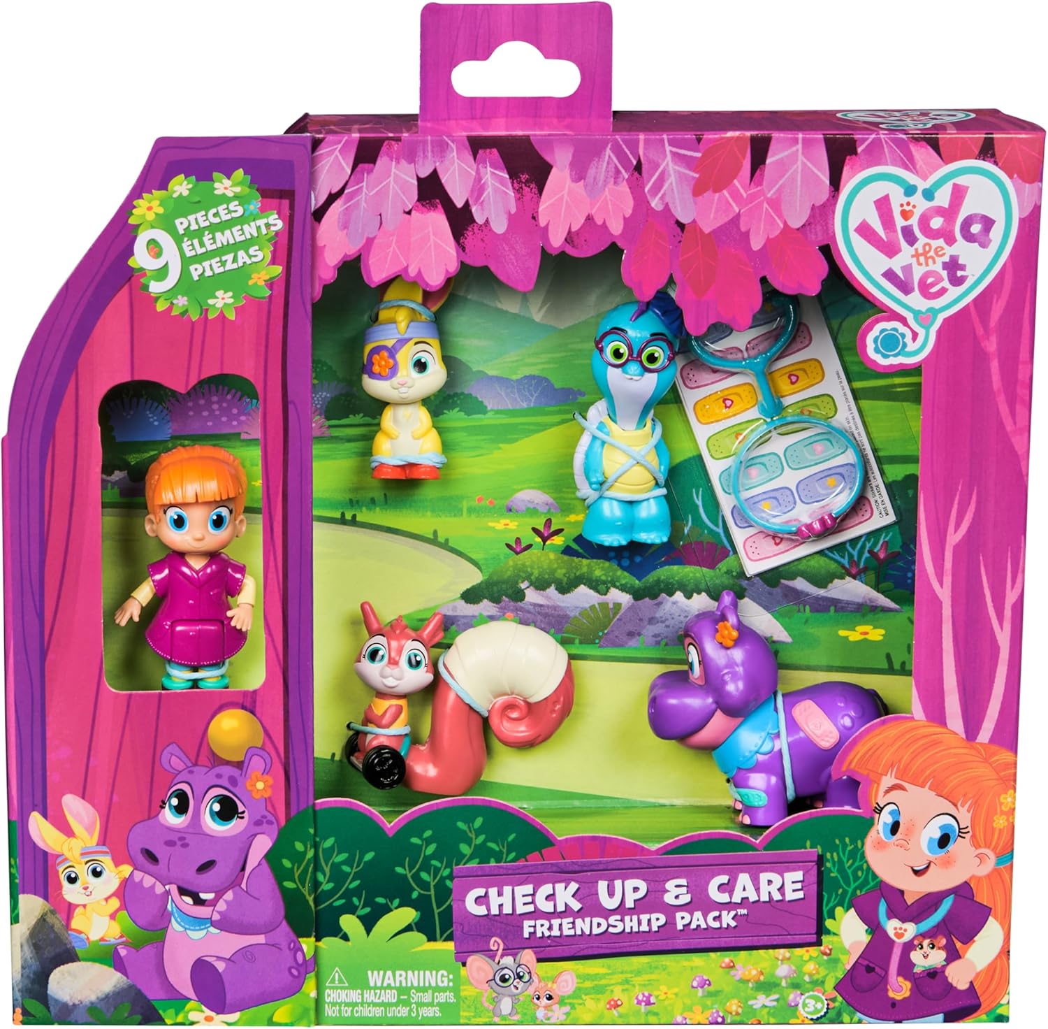 Vida the Vet, Check Up & Care Friendship Pack with 5 Action Figures, Stethoscope, Headlamp and Sticker Sheets, Kids’ Toys for Girls and Boys Aged 3 and up