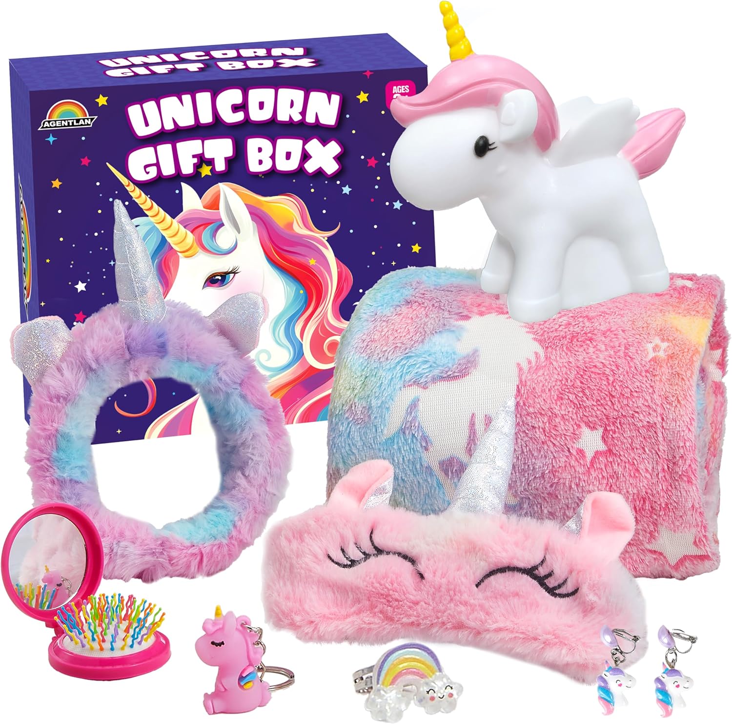 Unicorn Gifts for Girls, Glow in The Dark Blanket, Night Light Kit, Magical Unicorn Toys for Kids, Soft Blanket for Girls Ages 3 4 5 6 7 8 Years Old.