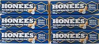 Honees All Natural Milk & Honey Flavor Honey Filled Drops 9 Count (Pack of 6)