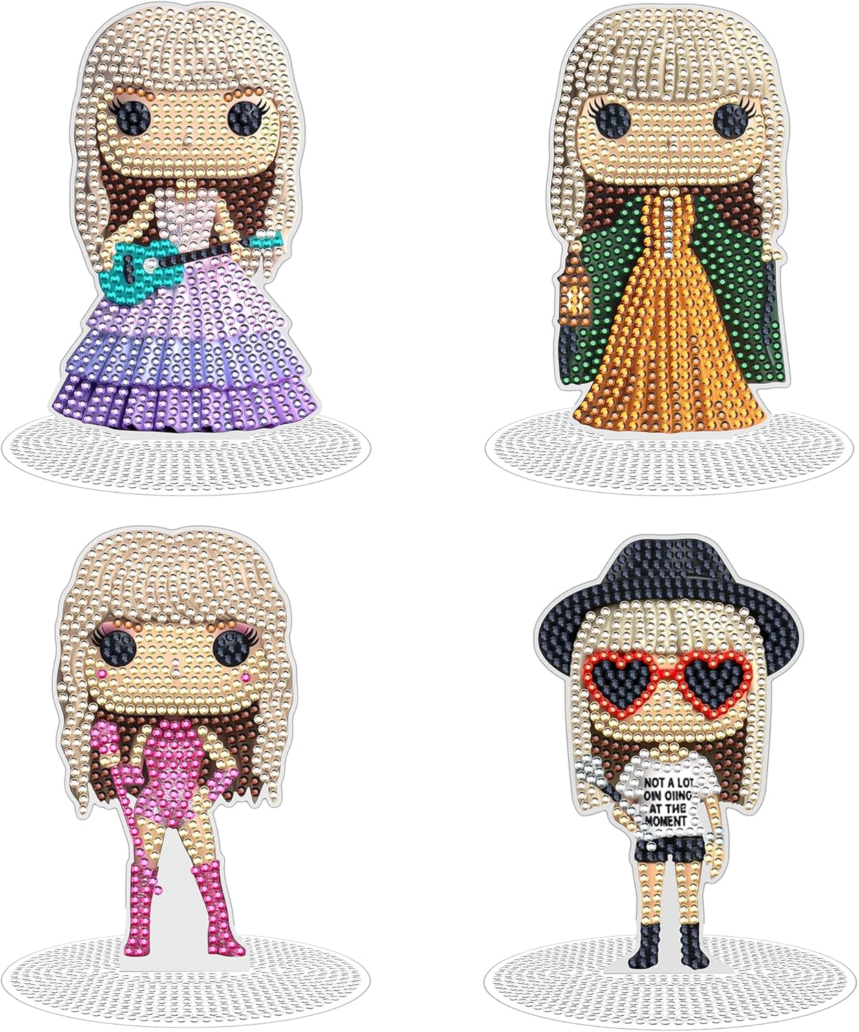 SnugMaker Tabletop Taylor Diamond Art Kits, Taylor Merch, 4 Pcs Acrylic Diamond Painting Kit, Stand Up Diamond Art Kits for Adults, Taylor Birthday Gifts for Women