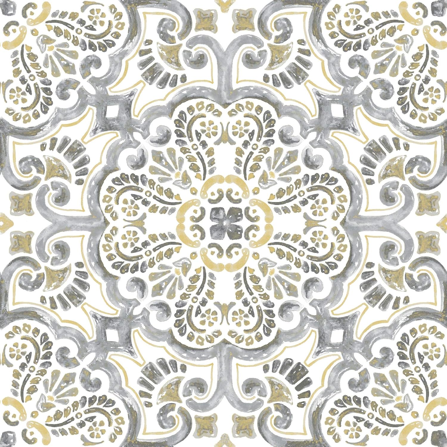 FloorPops FP2947 Antico Peel & Stick Floor Tiles, Multicolor