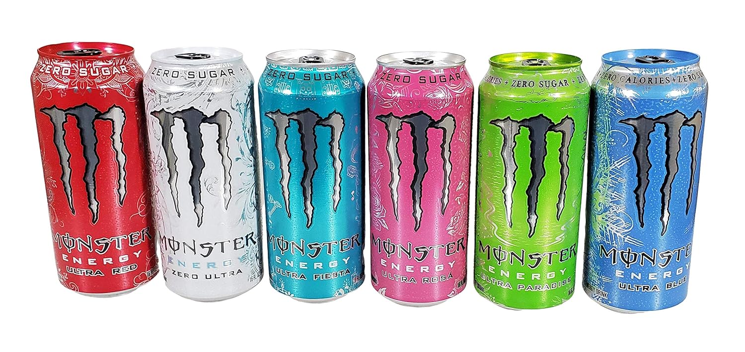 Monster Energy Ultra Zero Sugar Energy Drinks 16 ounce cans (Vareity Pack 2, 12 Cans)