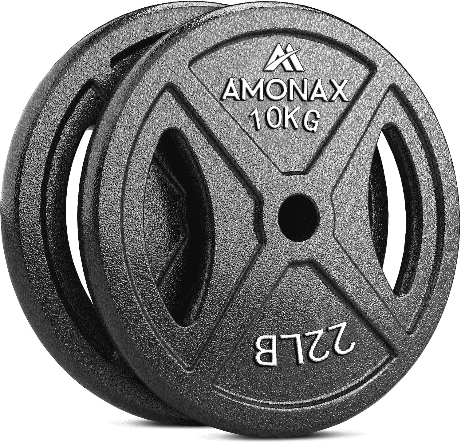 Amonax Cast Iron Weight Plates Set, 2.5kg, 5kg, 10kg Dumbbell Plates for 1" Weight Bars, Metal Barbell Plates for Weight Lifting Hip Thrust, Steel Weight Plates for Home Gym