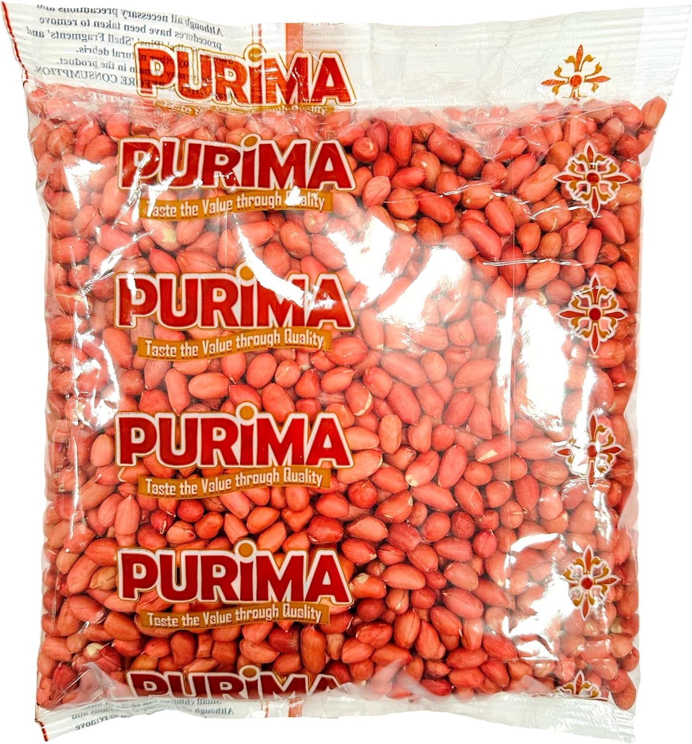 Red Skin Peanuts 1kg - Raw Whole Skinned Peanut Nuts - Natural Bulk Ready to Eat Edible Nut For Human Consumption – Protein Unsalted Unroasted Shelled Redskin Kernels Jugu (Packaging May Vary) PURIMA