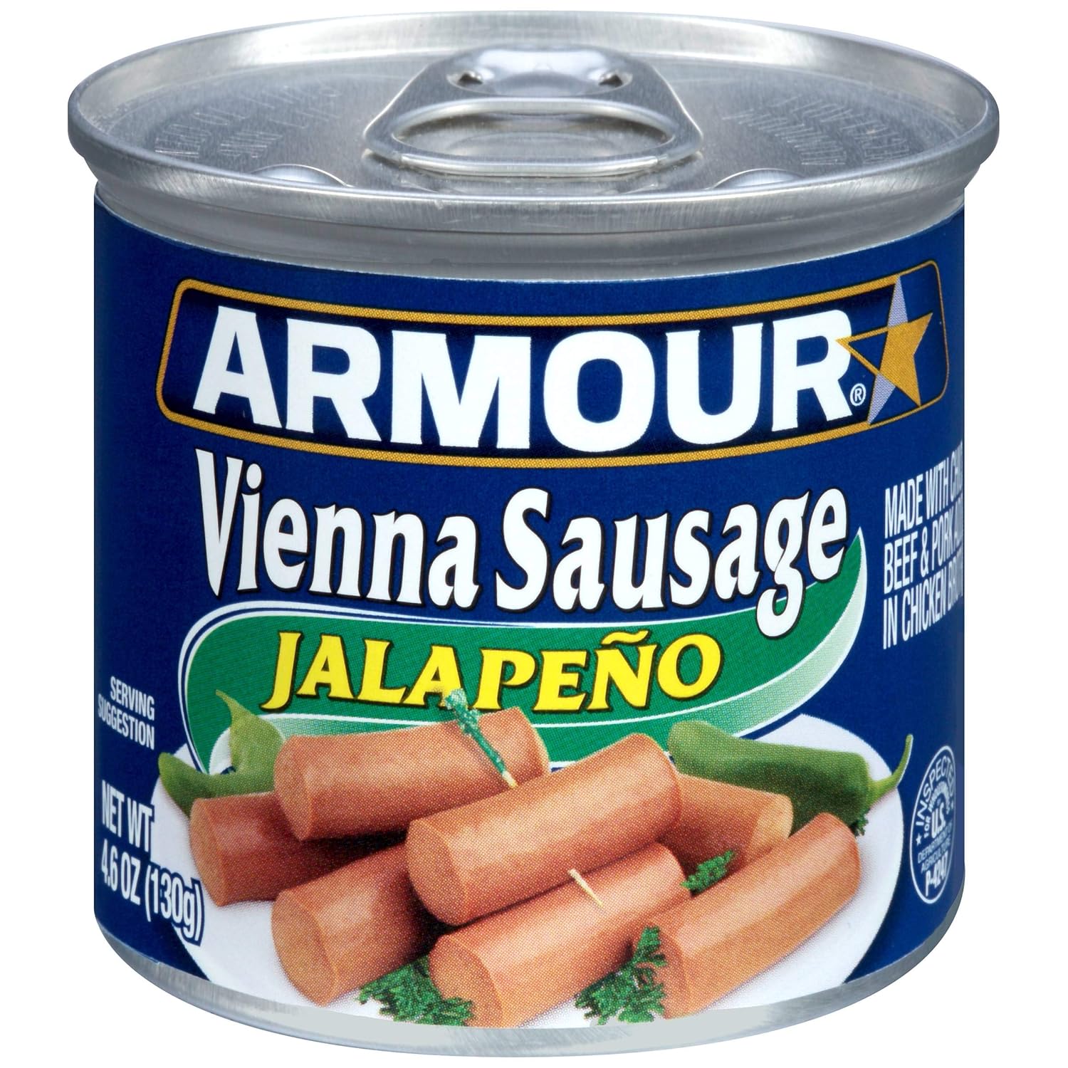 Armour Star Vienna Sausage, Jalapeno Flavored, Canned Sausage, 4.6 OZ (Pack of 24)