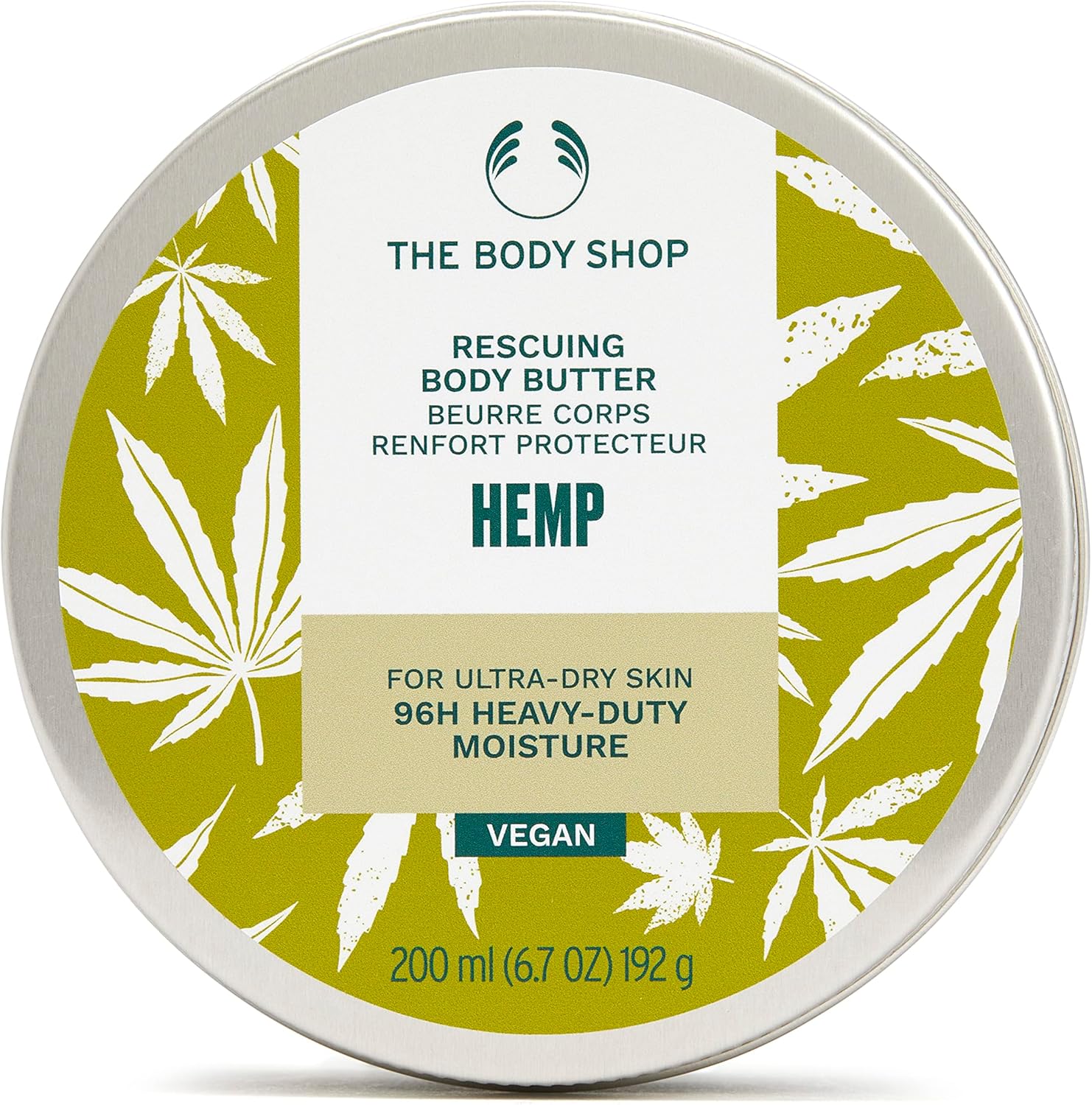 The Body Shop Hemp Body Butter (1x 200ml), Heavy-Duty Body Moisturiser for Ultra-Dry Skin, 96hr Hydration with Shea Butter, Natural Body Lotion, Vegan Body Moisturiser for Women
