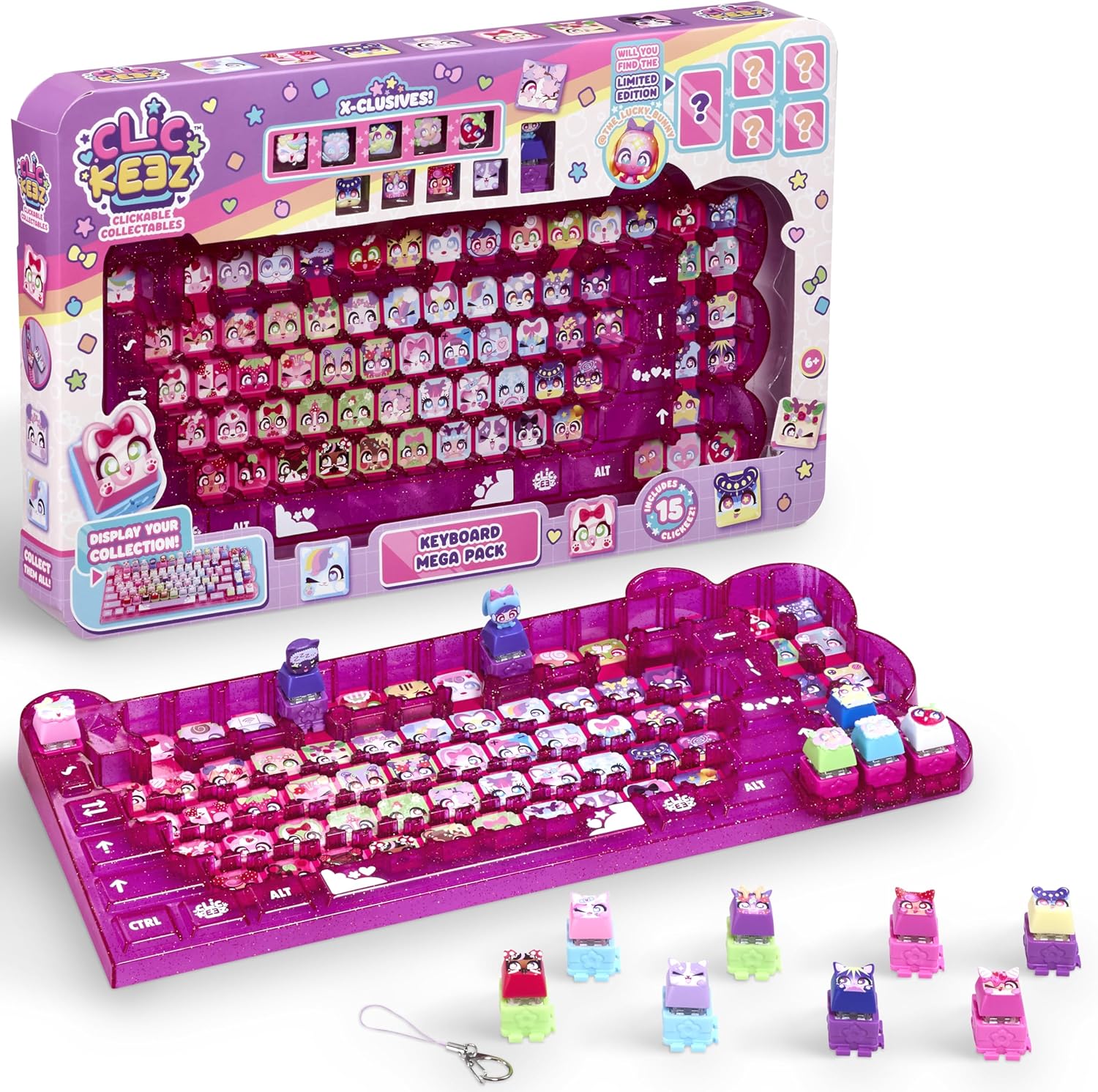 Clickeez Goliath Keyboard Mega Pack - The Ultimate Starter Set | Includes Storage Keyboard & 15 with Exclusive Mega Pack Characters | Clickable Collectables | Ages 6+