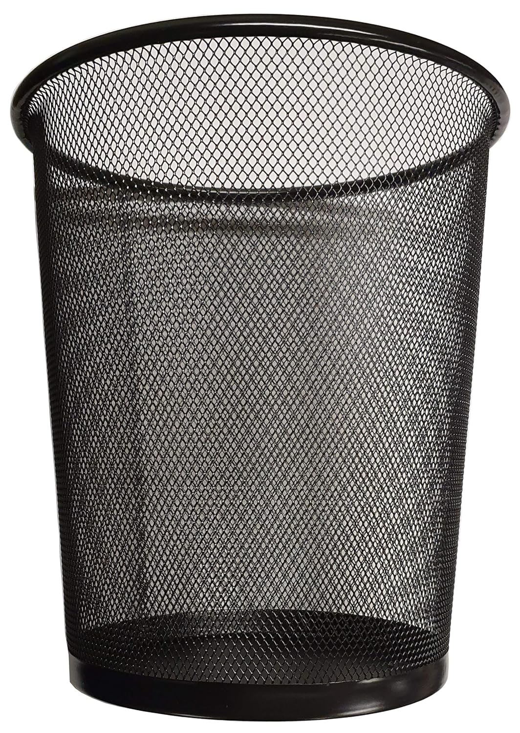 DIVCHI Circular Mesh Wastebasket Trash Can, Waste Basket Garbage Can Bin for Bathrooms, Kitchens, Home Offices, Dorm Rooms (1 Pack, Black)