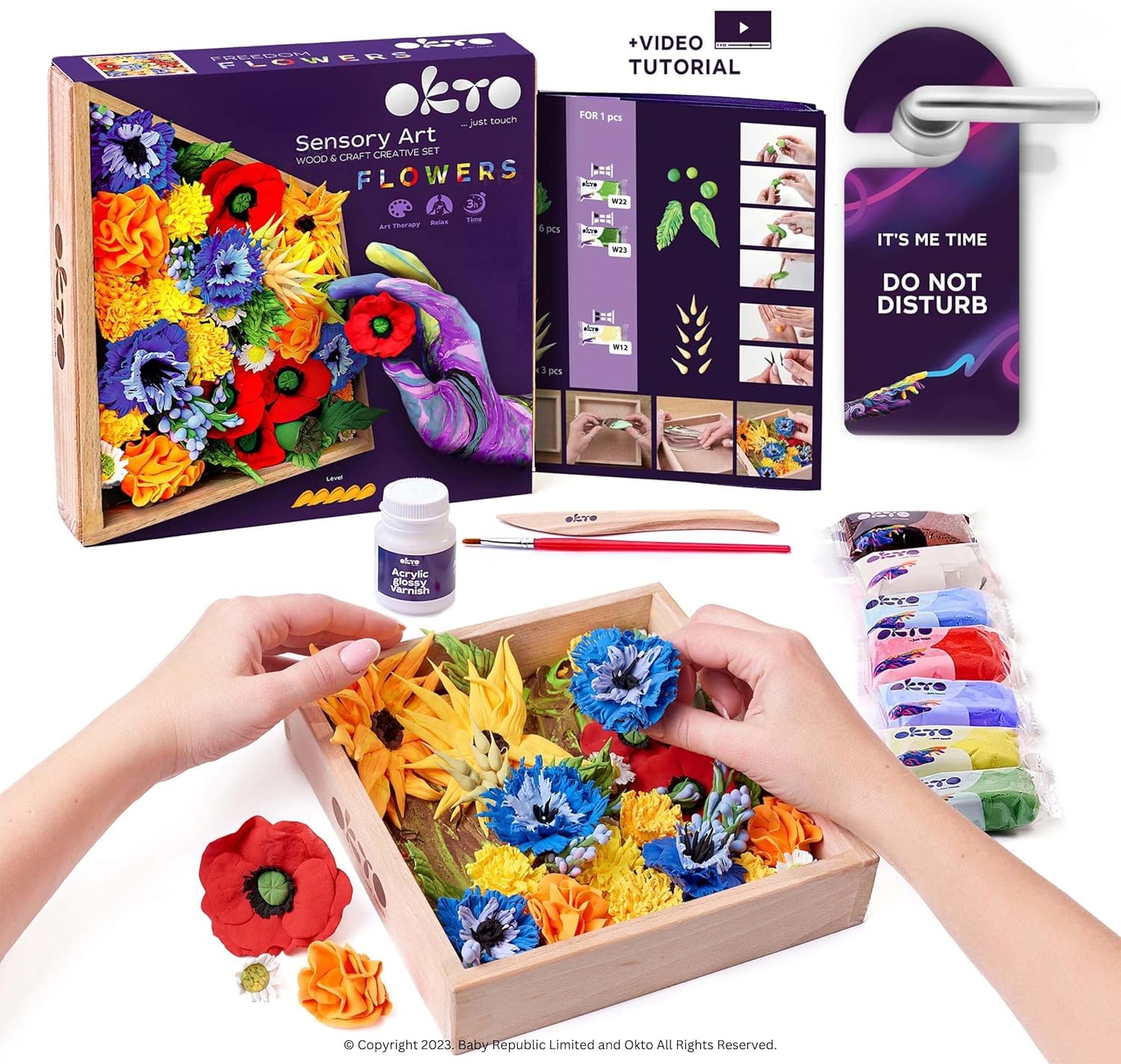 OKTO Art Kit Freedom | Succulents Art Set 3D for Home Wall Decor | Craft Kits for Adults UK and Teenagers | Craft Box with Modeling Clay for Succulents | Hobby Kits Succulent DIY Art Gift Kits