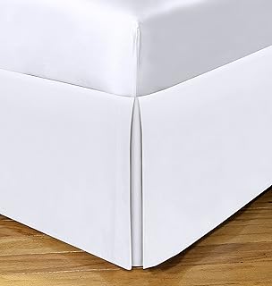 Space Maker Extra-Long 21" Drop Length Bed Skirt, Queen, White