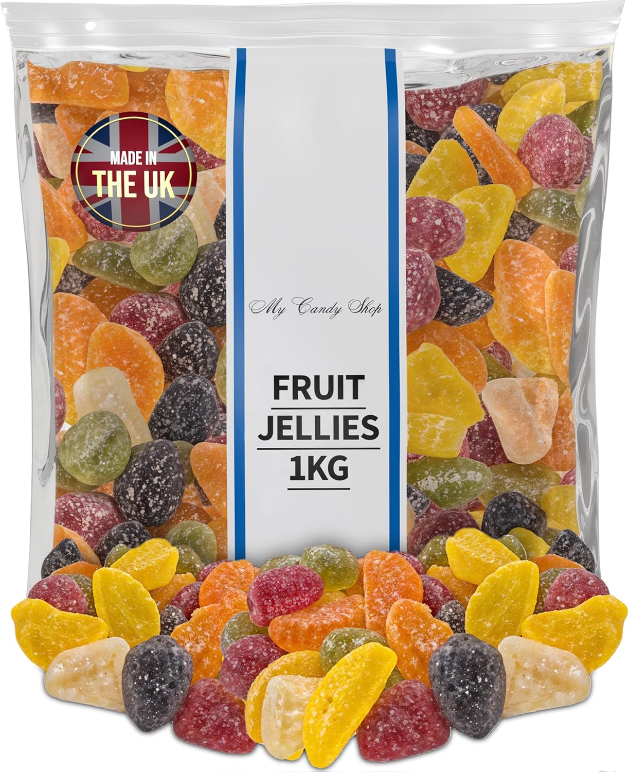 Taverners Fruit Jellies sweets 1kg - Assorted Flavour Sweets with Natural Colours & Flavours, Made with Real Fruit Juice - Soft, Chewy Sweets with Sugar Coating Ideal for Sharing