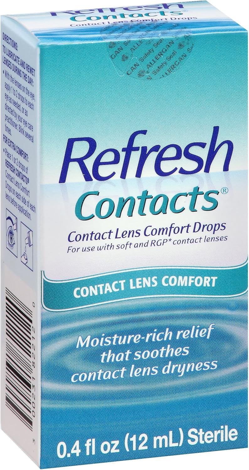 REFRESH Contacts Contact Lens Comfort Moisture Drops 0.40 oz (Pack of 2)