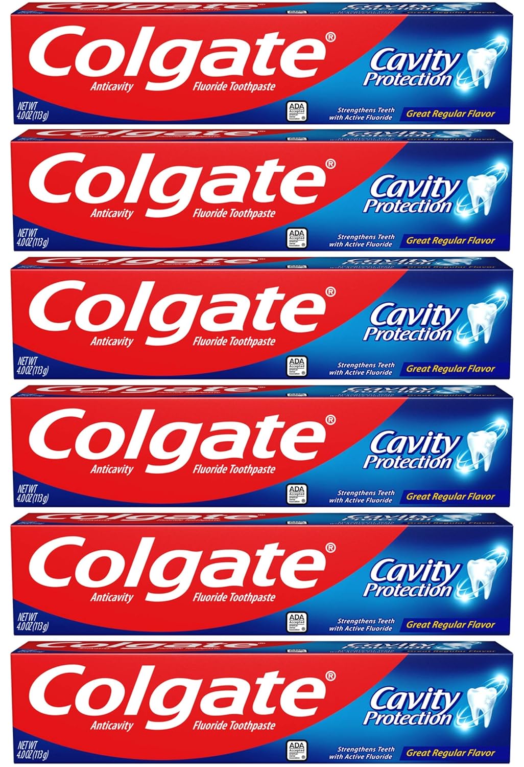 Colgate Cavity Protection Toothpaste with Fluoride - 4 Ounce (Pack of 6)