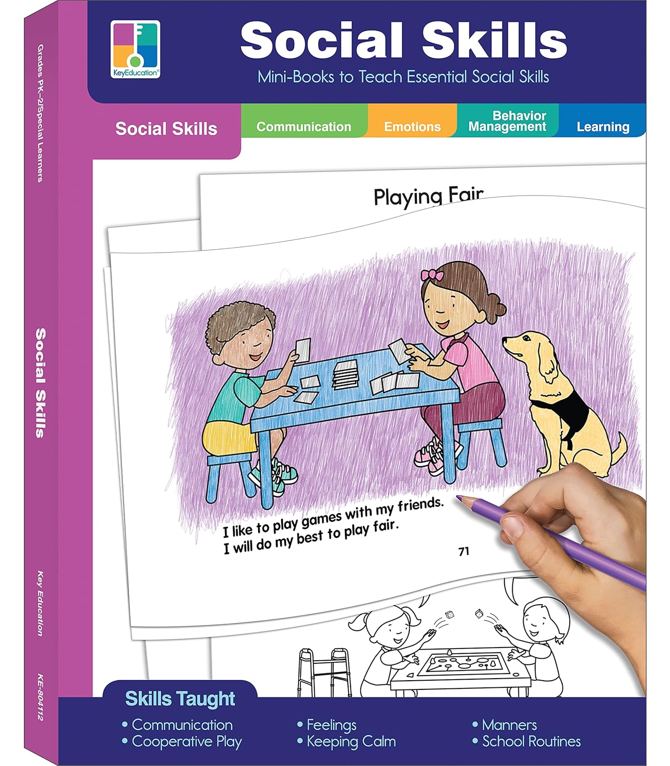 Key Education Social Skills Activities for Kids, Mini Reproducible Books Covering Communication, Calming Strategies,Manners, Emotions, and More Social Emotional Learning Activities