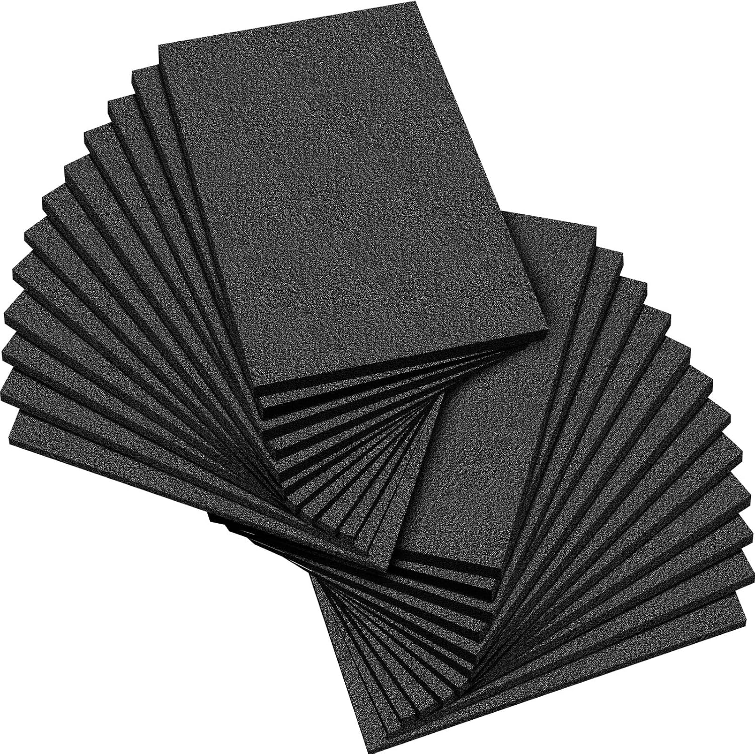 Frienda 24 Pcs 12" x 8" x 0.5" Polyethylene Foam Sheet Thick Black Packing Foam Padding Customizable PE Board Cushion Inserts for Cases Craft Shipping Moving DIY Projects Toolbox Storage