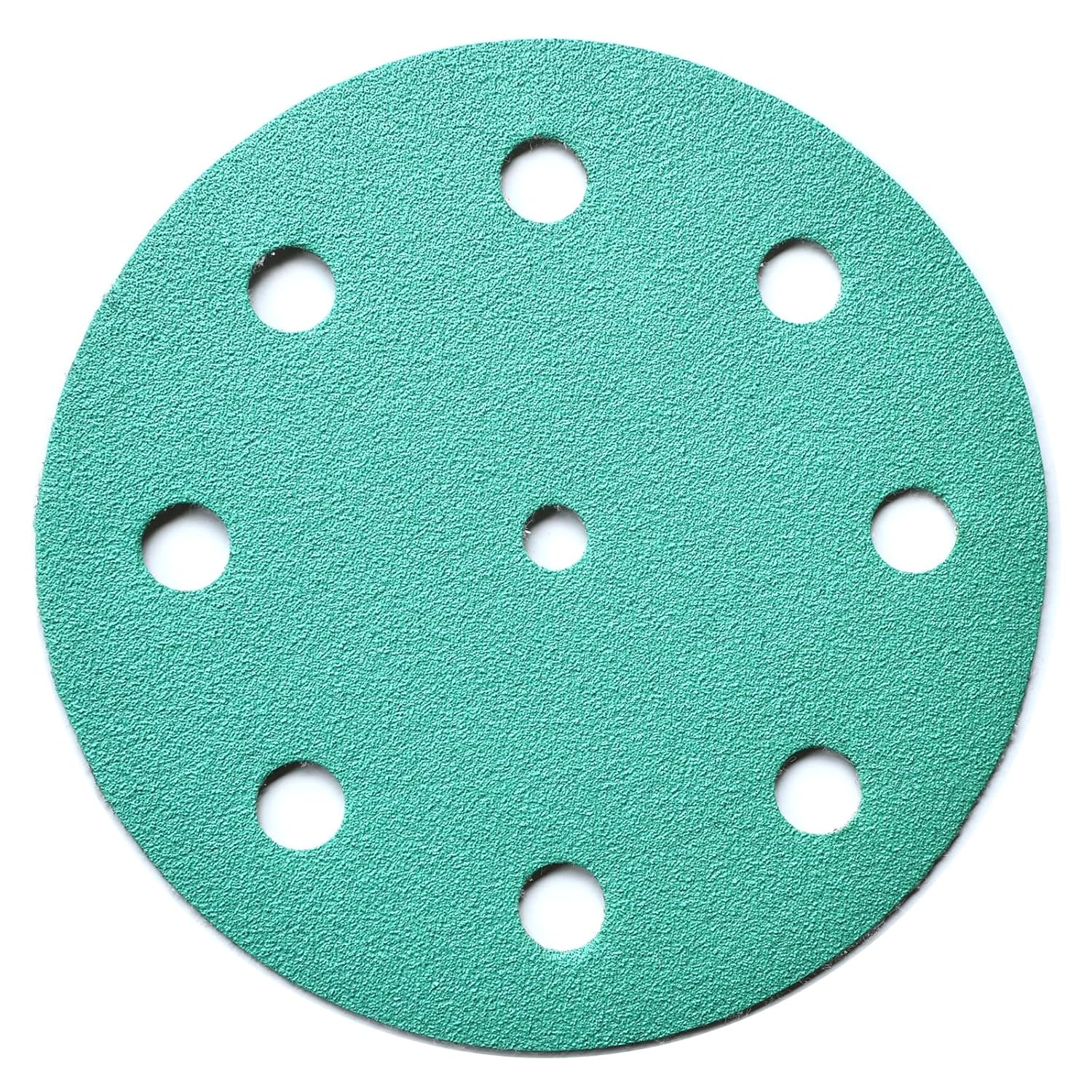 5-Inch 9-Hole 1500 Grit Wet Dry Sanding Disc, Heavy-Duty Hook and Loop Polyester Green Film Backing Sandpaper Discs for Random Orbital Sanders, 50 Pack