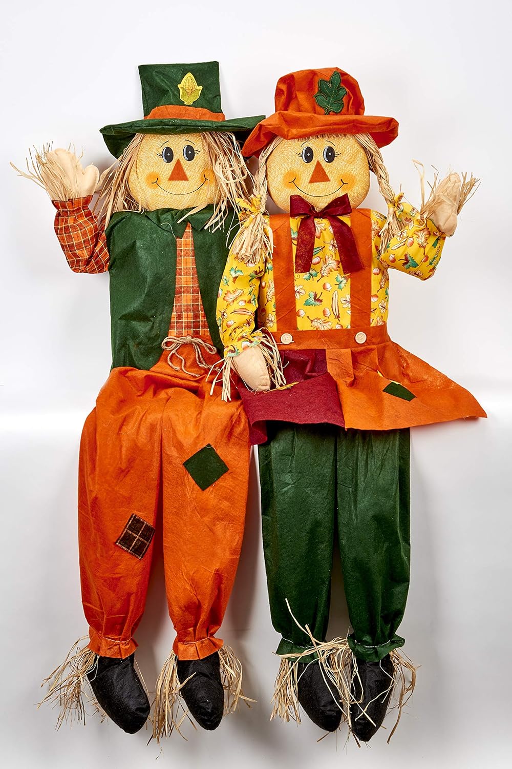 60" Sitting Couple, Set of 2 Scarecrow, Multicolor (2299)