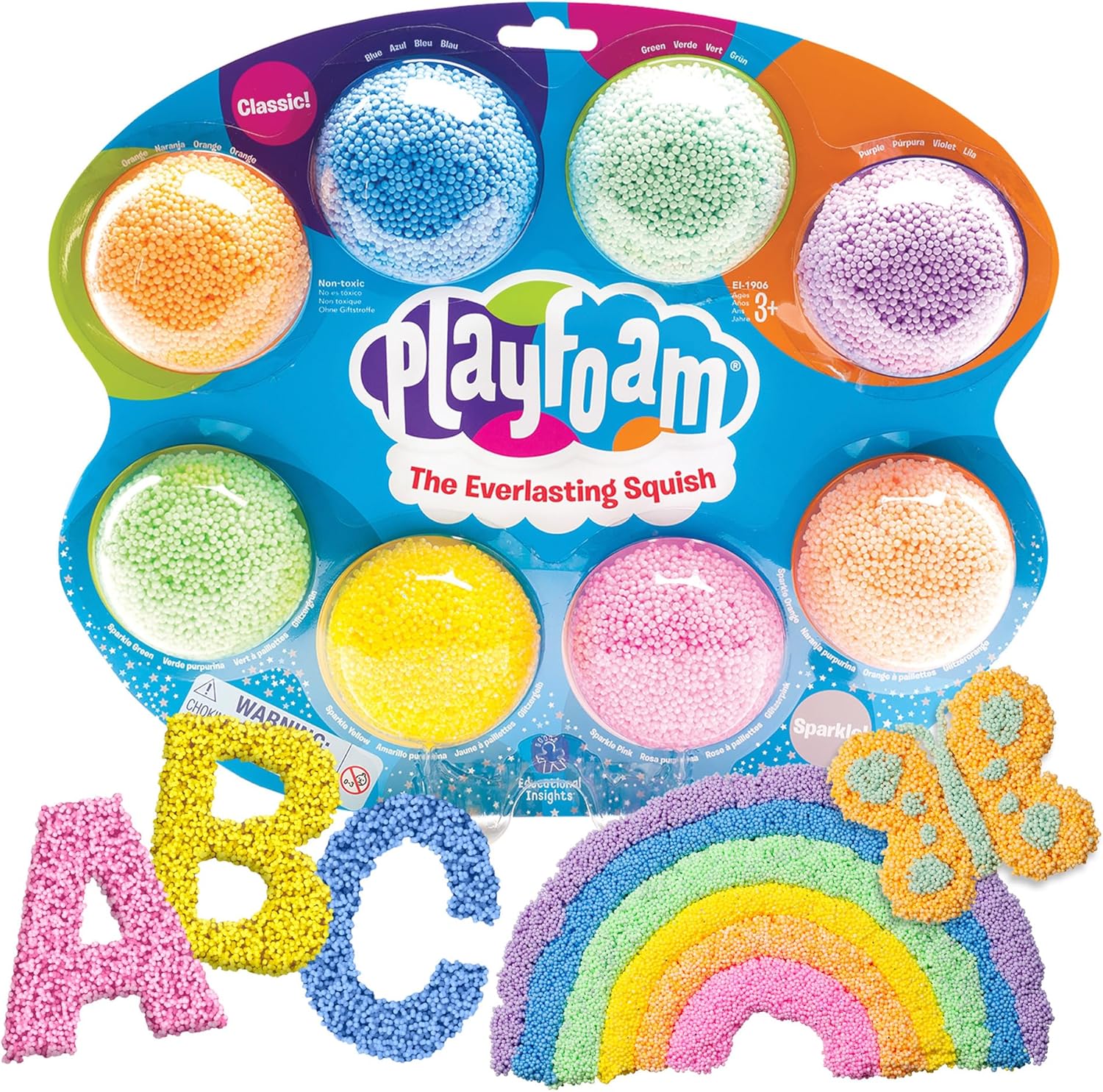 Learning Resources Playfoam Combo 8 Pack Reusable Modelling Compound 4 Colours 4 Sparkle Shades Never Dries Out Creative Sensory Play & Fidget Toy Gifts for Kids Age 3+