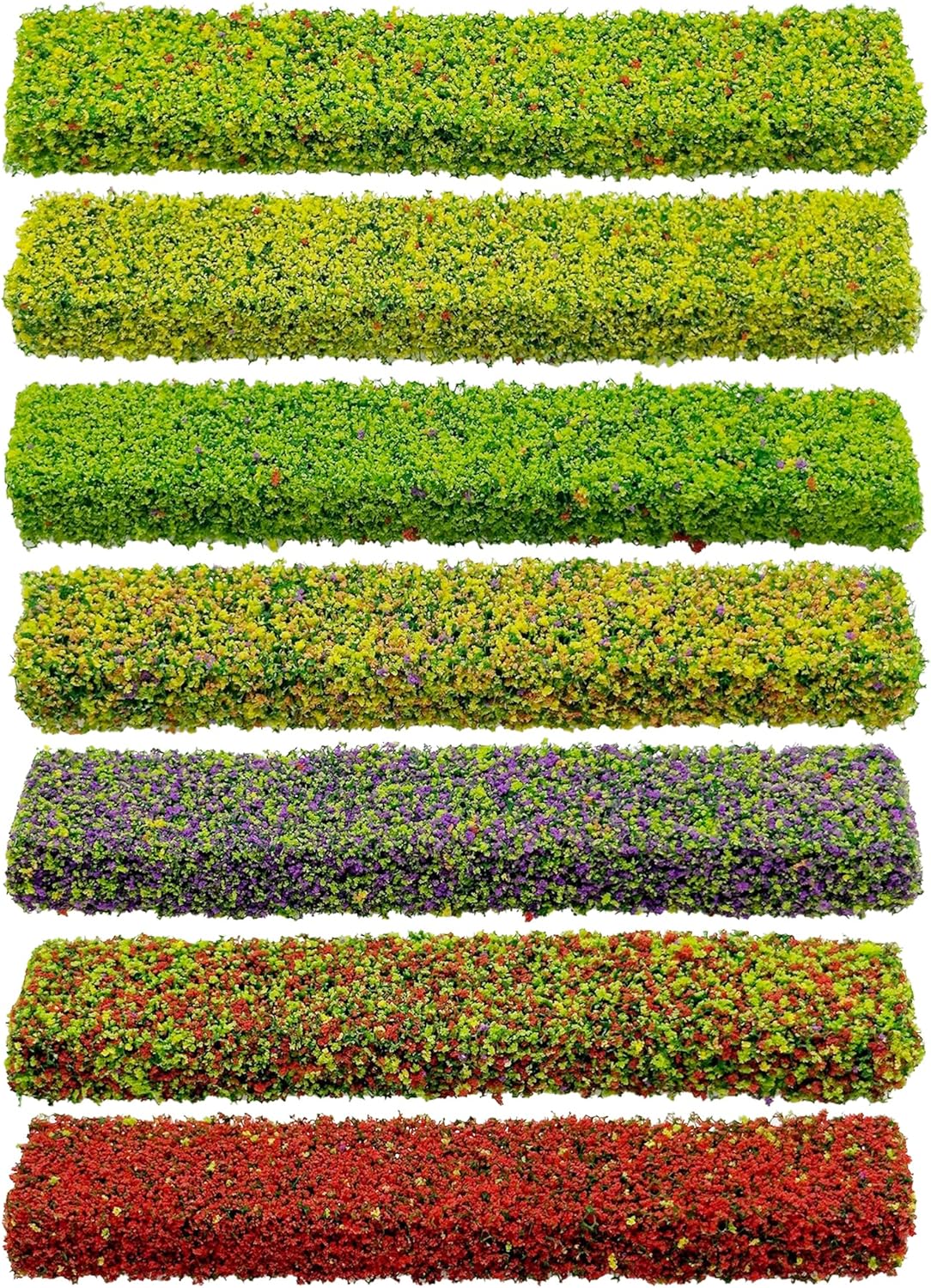 Attuslla 7 Color Miniature Shrub Strips Static Grass Tuft Static Shrub Vegetation Groups DIY Miniature Colorful Flower Cluster for DIY Model Train Landscape Railroad Scenery