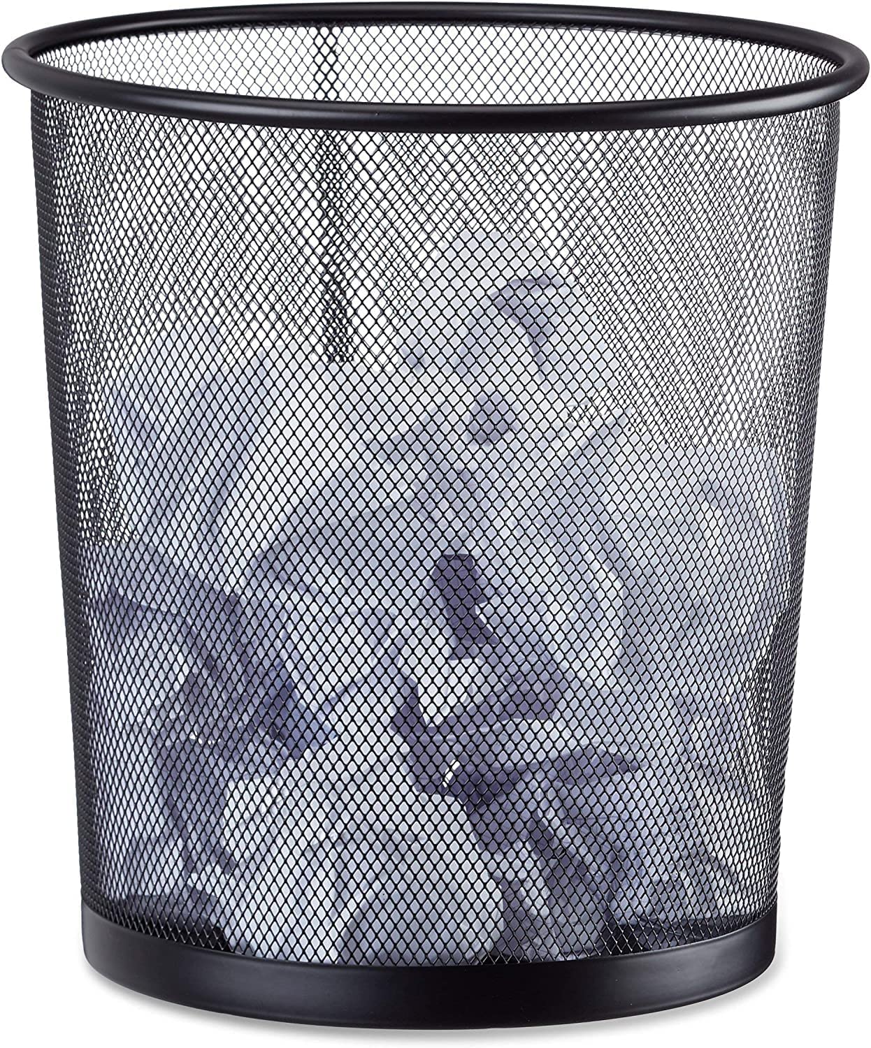𝗘𝗫𝗧𝗥𝗔 𝗟𝗔𝗥𝗚𝗘 | Circular Mesh Waste Paper Bin | Lightweight Waste Basket | Metal Trash Bin | Bathroom, Office, Bedroom, Living Room etc | Heavy-Duty Portable | 𝗗𝘂𝗿𝗮𝗯𝗹𝗲 – 𝟯𝟳𝗰𝗺