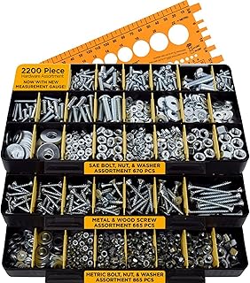 Jackson Palmer 2201 Piece Hardware Assortment Kit with Screws, Nuts, Bolts & Washers (3 Trays)…