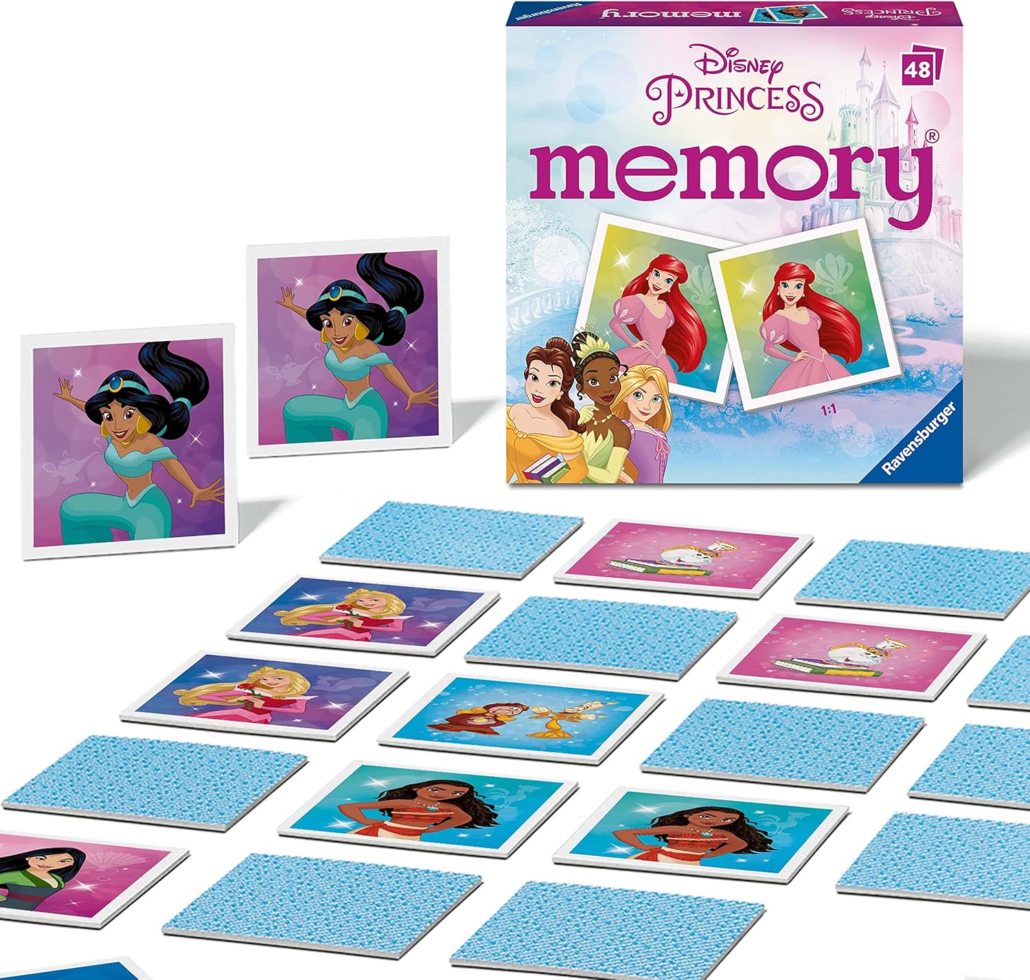 Ravensburger Disney Princess Mini Memory Game - Matching Picture Snap Pairs For Kids Age 3 Years Up