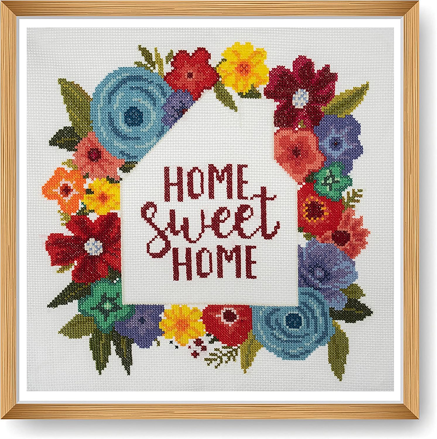 Trimits Large Cross Stitch Kits - Counted Embroidery Needlework for Adults Beginners Kids, Christmas Gifts Wall Art (Frame Not Included), 11 Count, Home Sweet Home