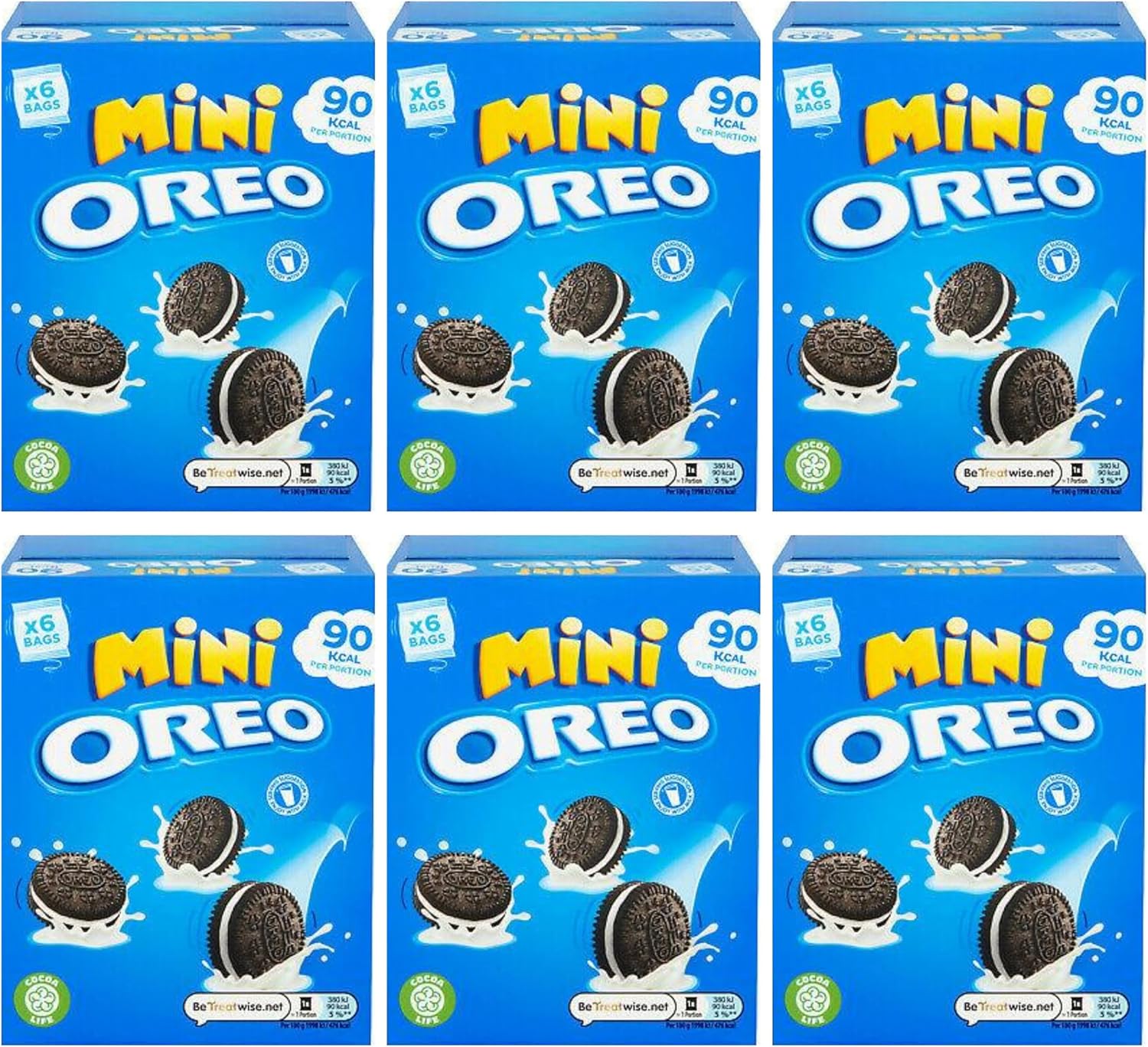 Oreo Mini Vanilla Biscuits - Box of 6 x 6 Bags | Bite-Sized Vanilla Flavoured Cookies | Perfect for Snacking, Lunchboxes & On-the-Go Treats