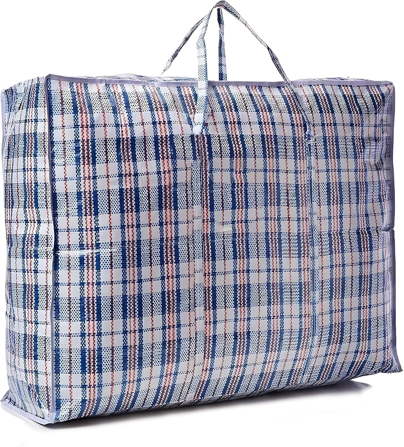 2 Pack Jumbo Laundry Shopping Bags with Zips (100x70x30 cm) - Reusable Storage Bags for Moving, Clothes, and Bedding – Durable Large Bags with Handles for Laundry, Travel, and More