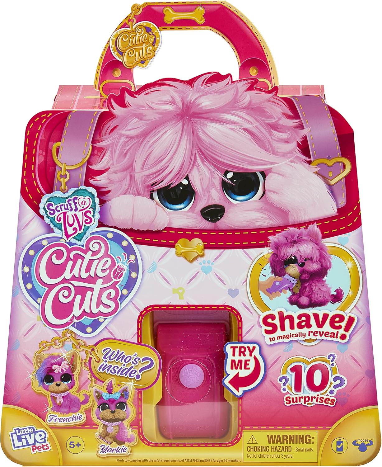 Little Live Scruff-A-Luvs Cutie Cuts: Shave, Reveal and Style, Plush Rescue Pet - Pink Puppy